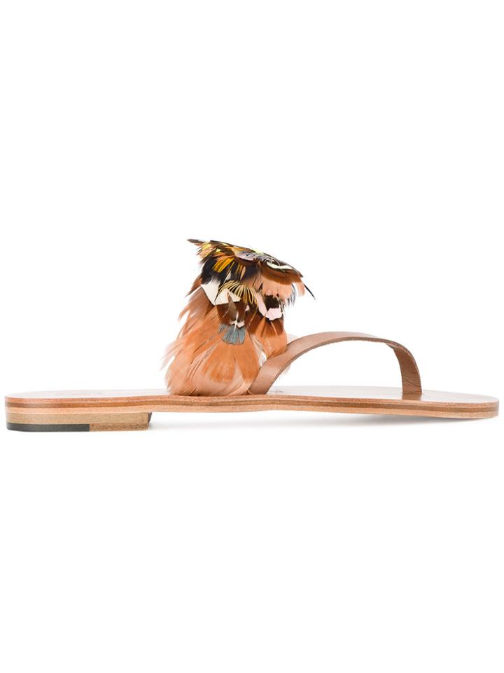 Álvaro Multi Feather Alberta Sandals - Brown