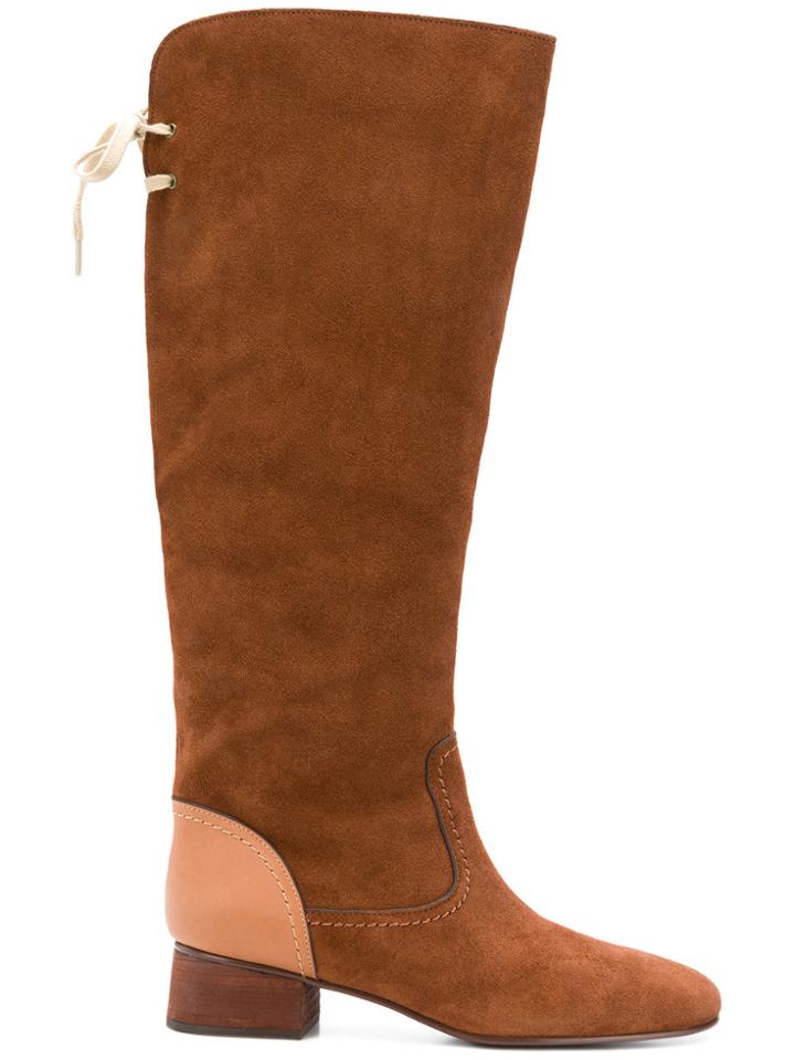 See By Chloé Back Bow Fastened Boots - Brown