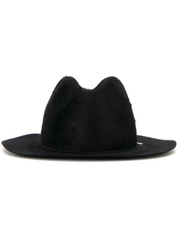 Federica Moretti Fedora Hat, Women's, Size: Small, Black, Rabbit Fur