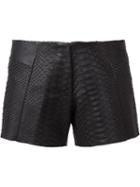 Simona Tagliaferri Python Effect Shorts, Women's, Size: Medium, Black, Silk/cotton/python Skin/metal