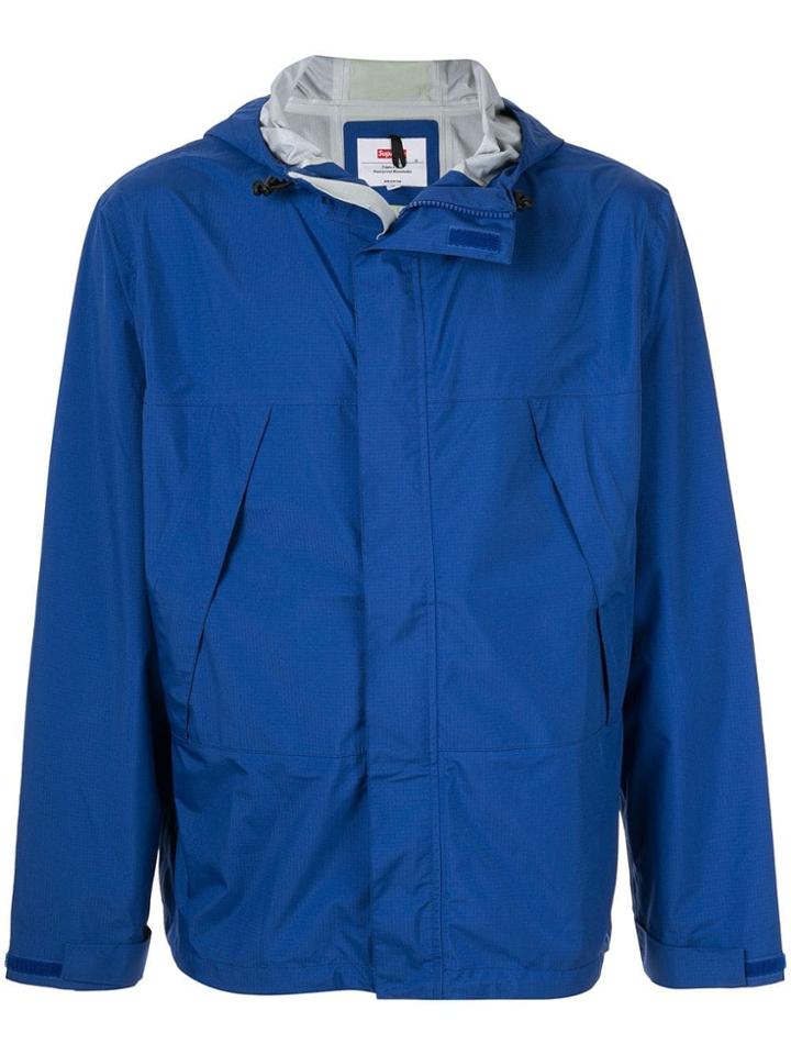Supreme Contrast Stripe Hooded Jacket - Blue