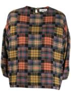 Ymc Patchwork Plaid Blouse - Orange