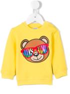 Moschino Kids - Teddy Bear Sweatshirt - Kids - Cotton/spandex/elastane - 12-18 Mth, Yellow/orange