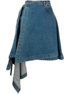 House Of Holland Asymmetric Tie Waist Skirt - Blue