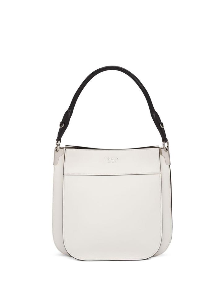 Prada Margit Logo Shoulder Bag - White