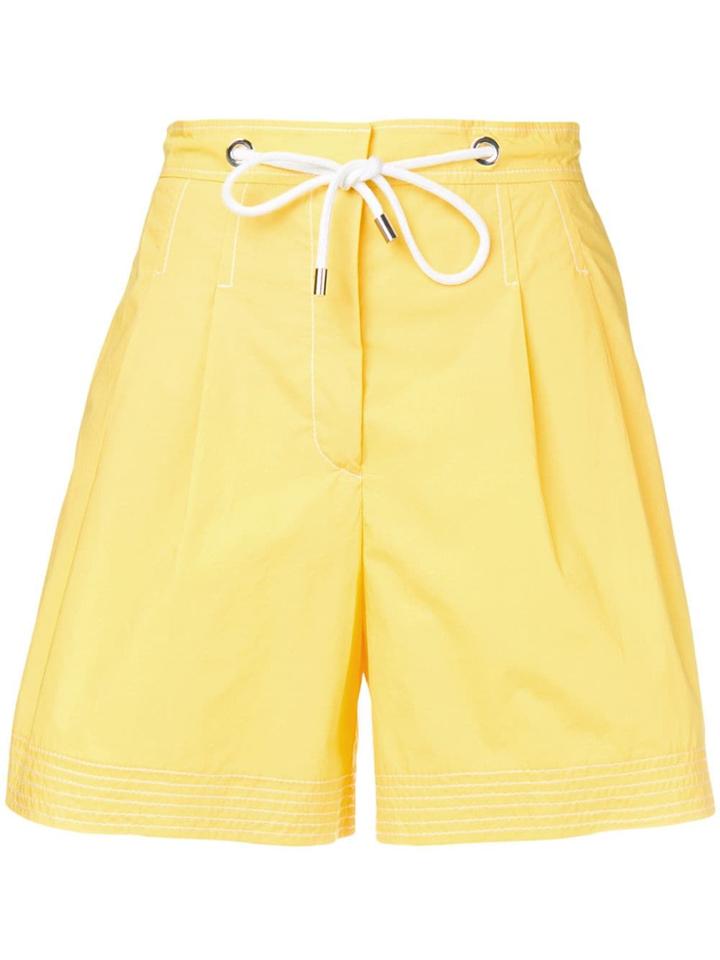 Ermanno Ermanno High Rise Drawstring Shorts - Yellow