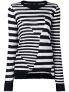 Diesel Patchwork Stripe Sweater - Black