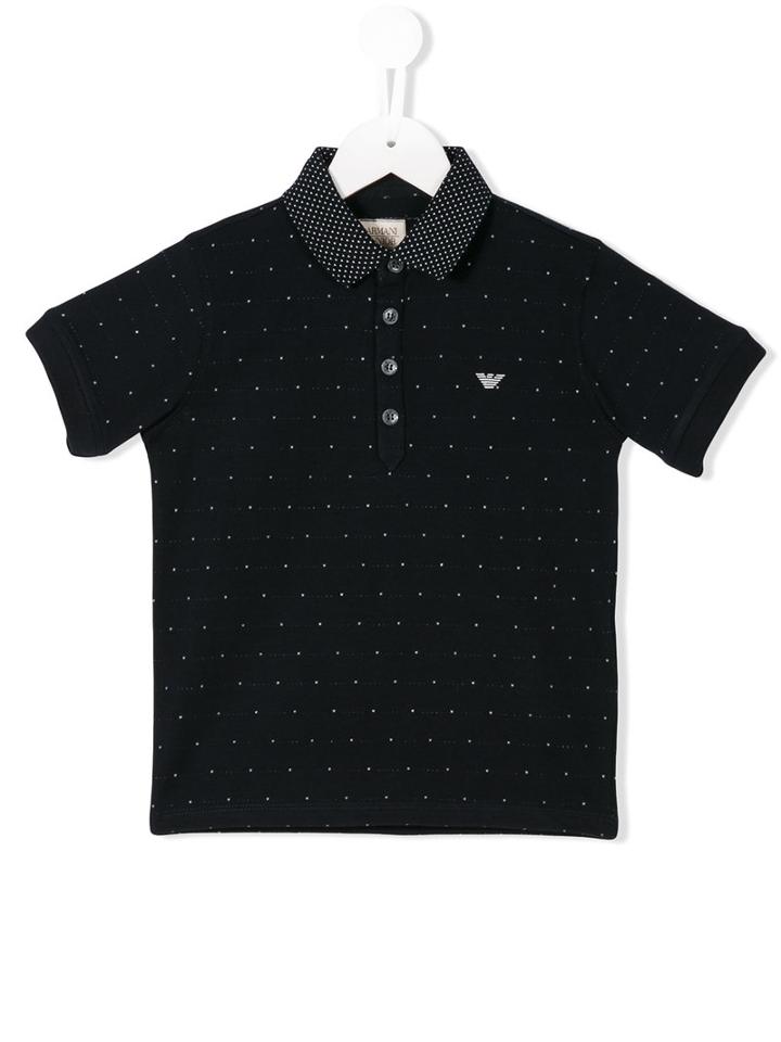 Armani Junior Polka Dot Polo Shirt, Boy's, Size: 8 Yrs, Blue