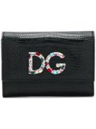 Dolce & Gabbana Small Continental Wallet With Gemstone Logo Plaque -