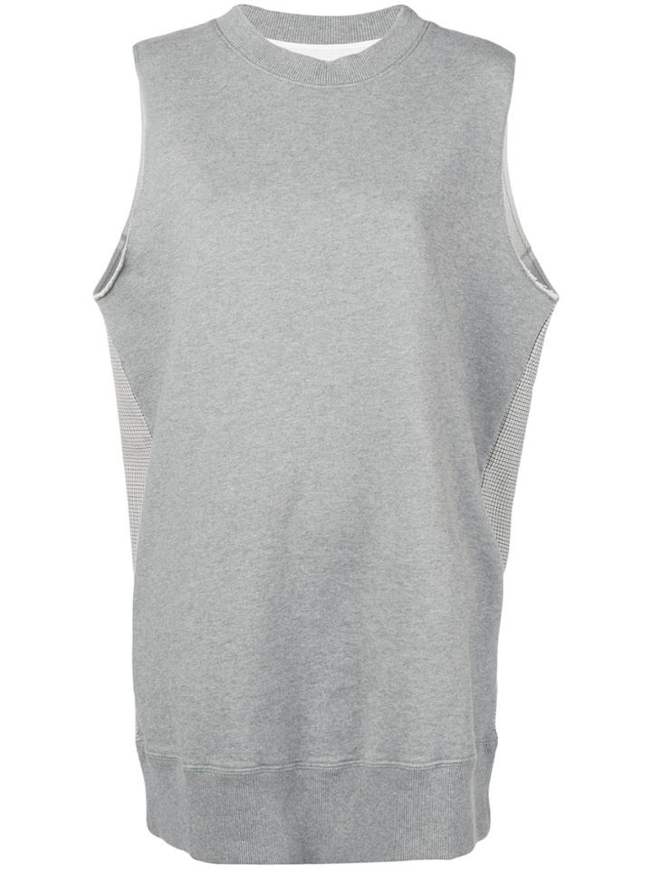 Mm6 Maison Margiela Oversized Sweatshirt-vest - Grey