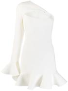 David Koma Cut-out Ruffled Dress - White