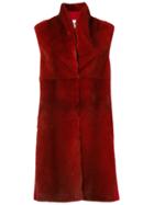 Manzoni 24 Sleeveless Fur Coat - Red