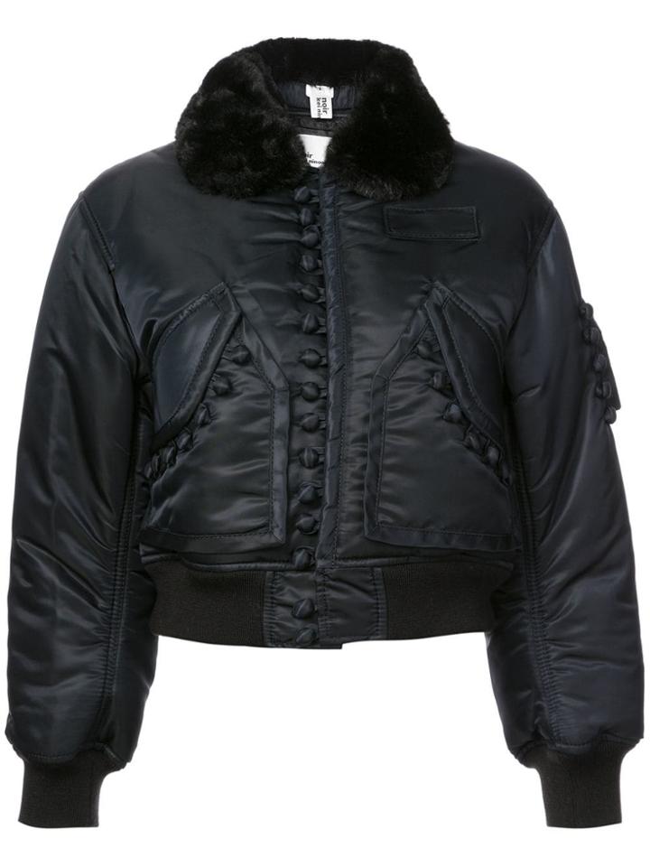 Noir Fur Trimmed Jacket - Black