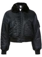 Noir Fur Trimmed Jacket - Black
