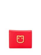 Furla Logo Plaque Bifold Purse - Red