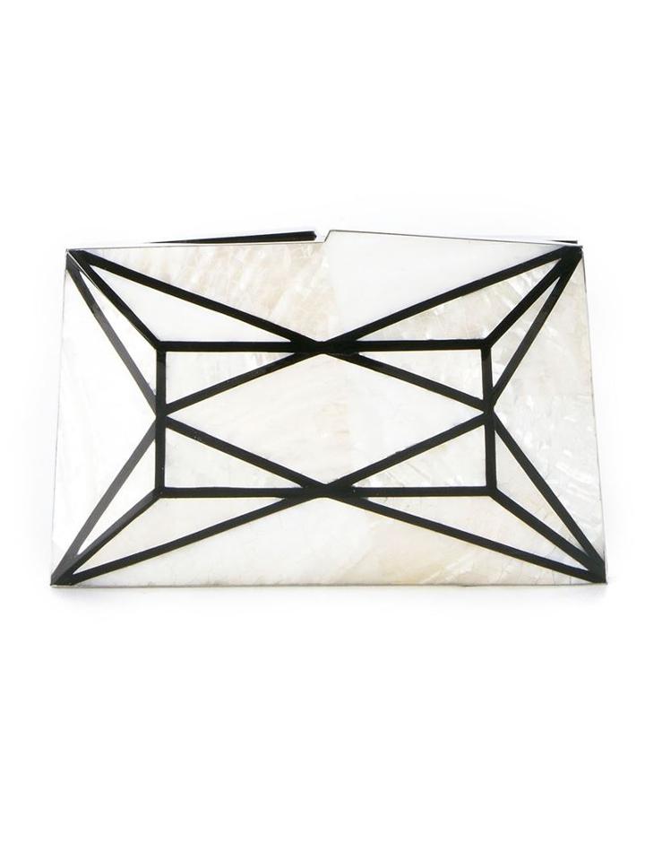 Serpui Panelled Mother Of Pearl Clutch, Women's, White