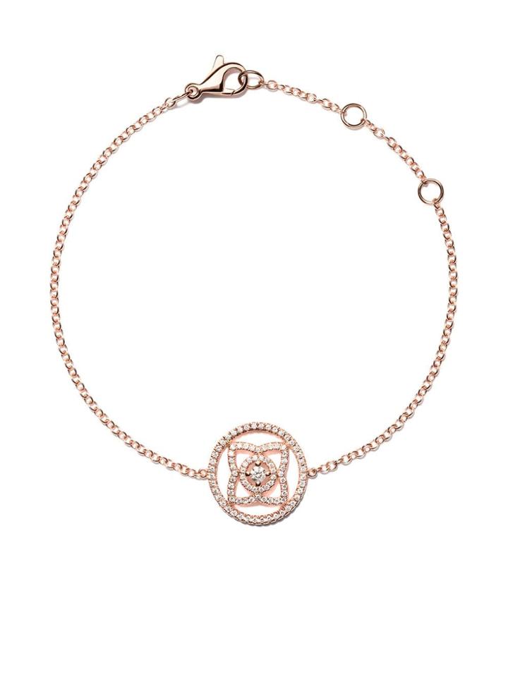 De Beers 18kt Rose Gold Enchanted Lotus Openwork Diamond Bracelet