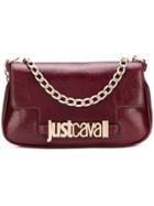 Just Cavalli Logo Plaque Clutch Bag - Red