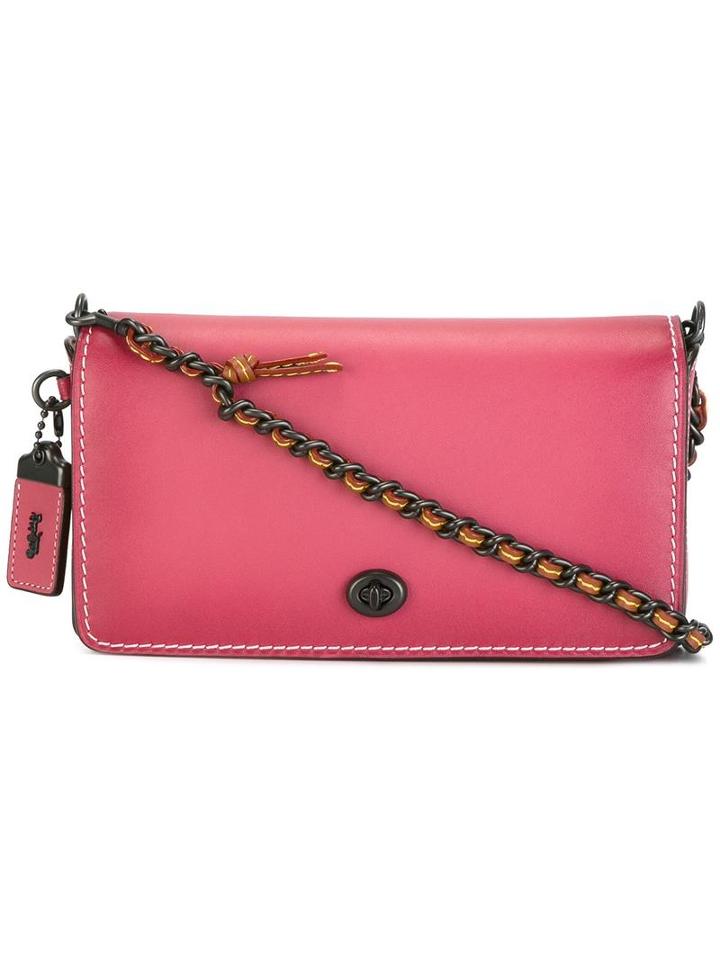 Coach Chain Strap Crossbody Bag, Women's, Pink/purple, Leather/metal