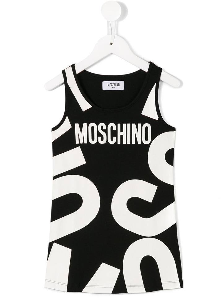 Moschino Kids Logo Print Tank Top, Girl's, Size: 6 Yrs, Black