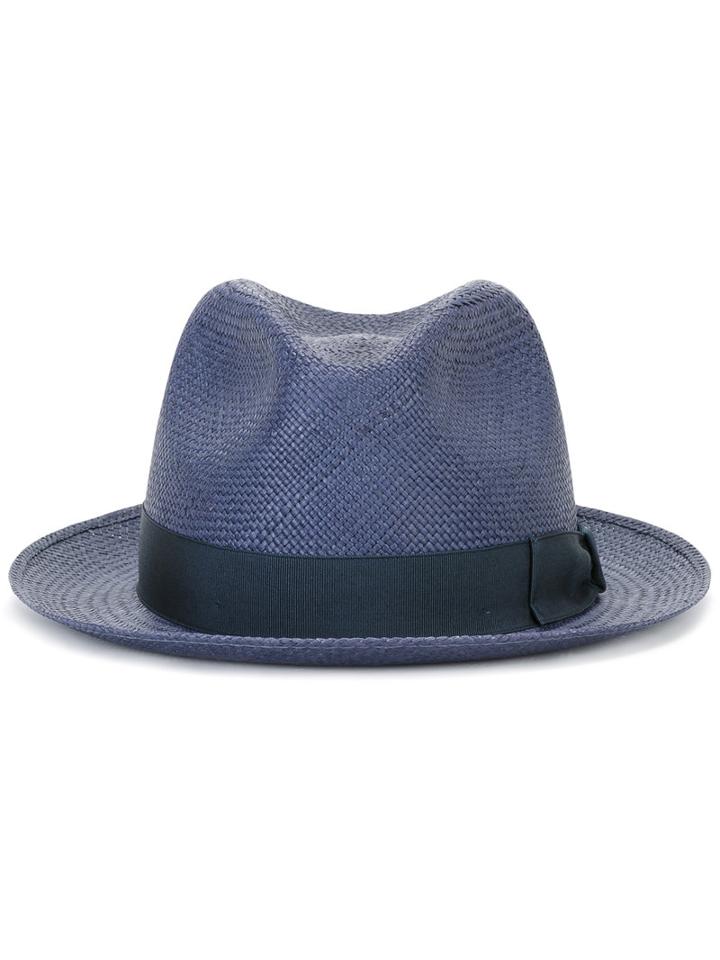 Borsalino Trilby Hat, Adult Unisex, Size: 57, Blue, Straw