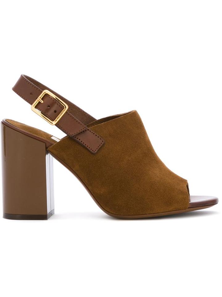 L Autre Chose Buckled Sandals, Women's, Size: 37, Brown, Leather/patent Leather/leather