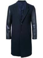 Monkey Time Single Breasted Coat, Men's, Size: Medium, Black, Wool/polyester/nylon/goat Skin