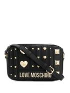 Love Moschino Gold-logo Cross-body Bag - Black