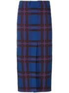 Études Motion Slit Front Tartan Skirt - Blue