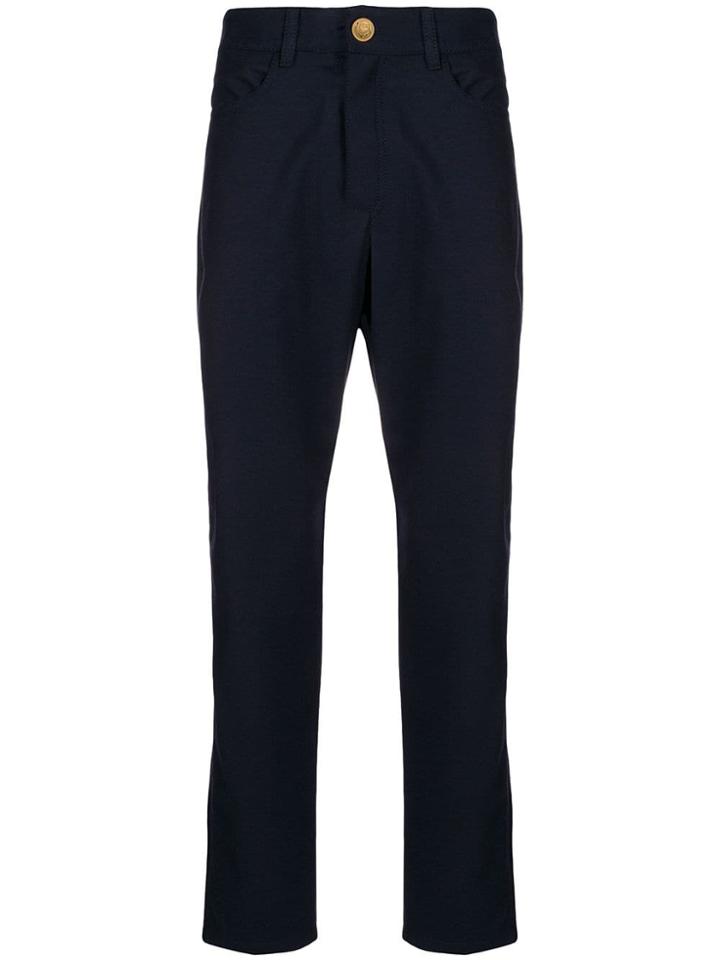 Versace Medusa Button Chinos - Blue