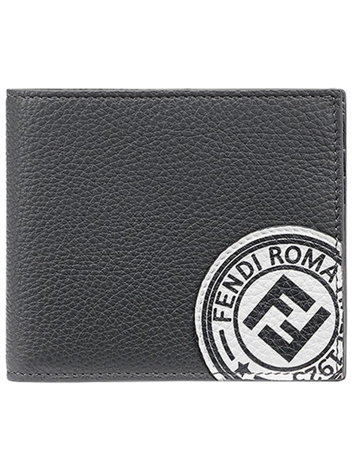 Fendi Logo Stamp Bi-fold Wallet - Grey