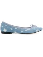 Repetto Distressed Denim Ballerina Shoes - Blue
