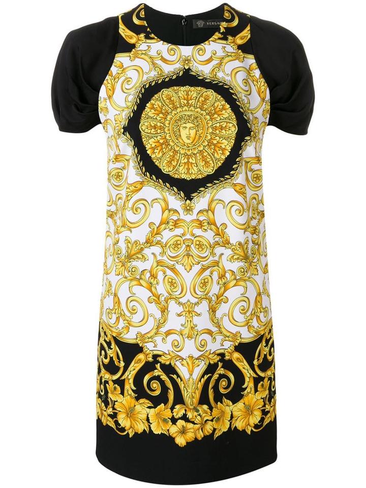 Versace Baroque-print Dress - Black