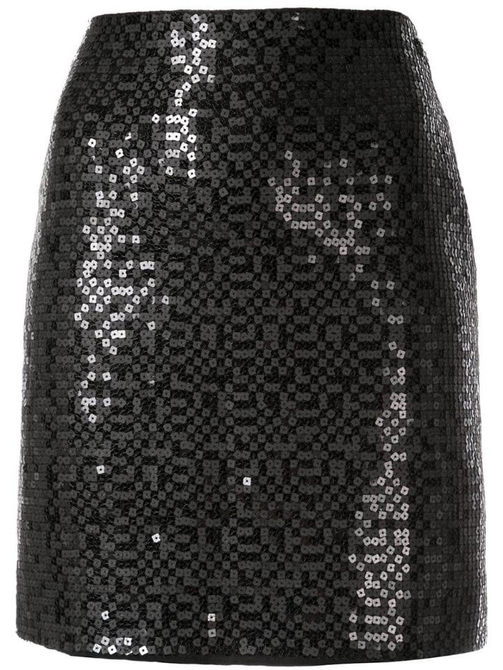 Chanel Pre-owned Sequined Mini Skirt - Black