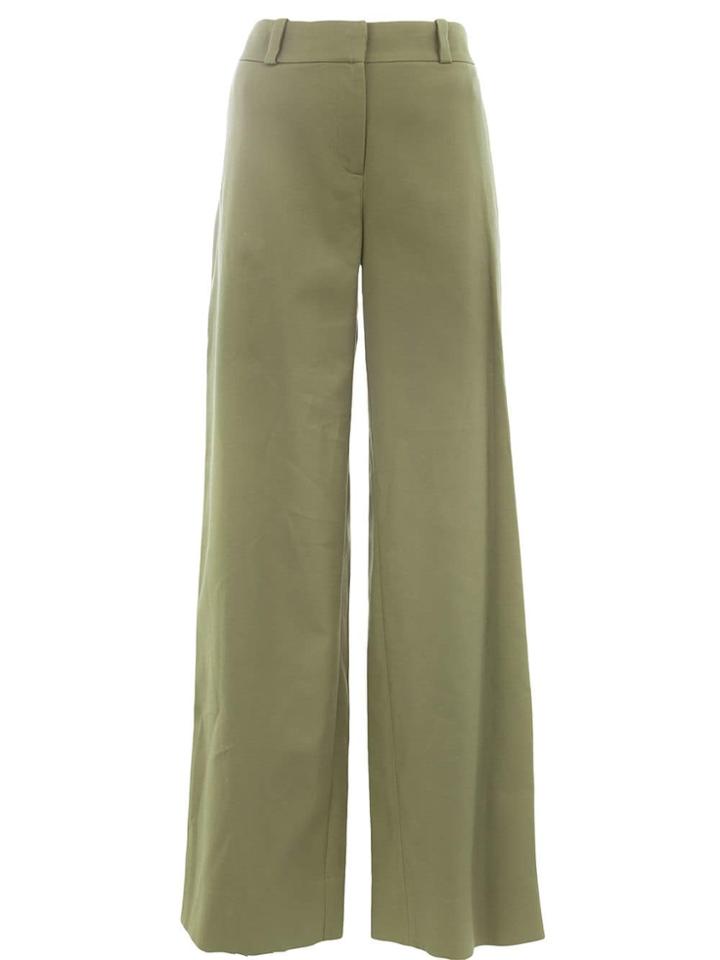 Oscar De La Renta High Waisted Palazzo Trousers - Green