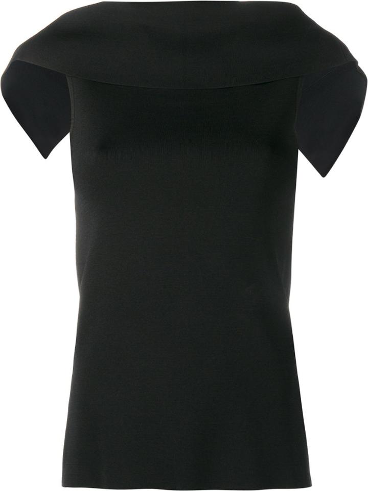 Osman Draped Sleeveless Top - Black