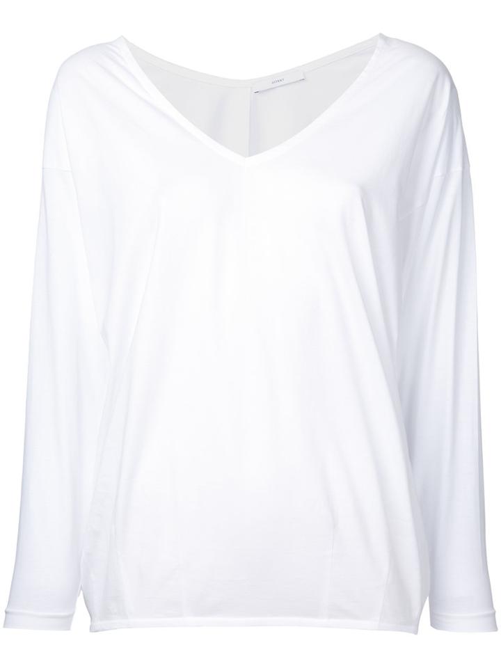 Astraet - V-neck Top - Women - Cotton - One Size, White, Cotton