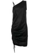 T By Alexander Wang Asymmetric Gathered Detail Dress - Black