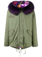 Liska - Fur Collar Parka - Unisex - Rabbit Fur/racoon Fur/cotton - M, Green, Rabbit Fur/racoon Fur/cotton