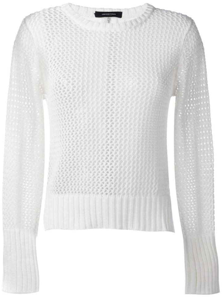 Unconditional Cable Knit Jumper, Women's, Size: Large, White, Cotton