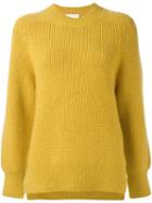 3.1 Phillip Lim Crew Neck Jumper, Women's, Size: Medium, Yellow/orange, Polyester/spandex/elastane/mohair/wool