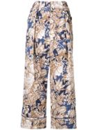 Max Mara Axe Floral Print Trousers - Blue