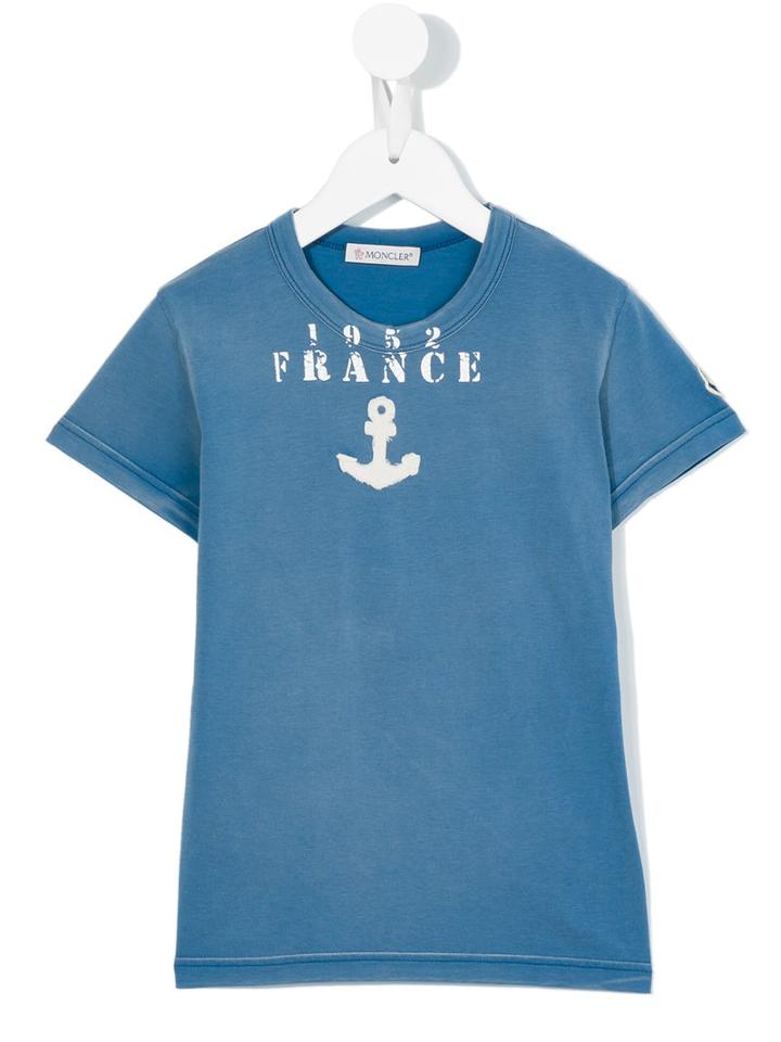 Moncler Kids - Anchor Print T-shirt - Kids - Cotton - 12 Yrs, Boy's, Blue