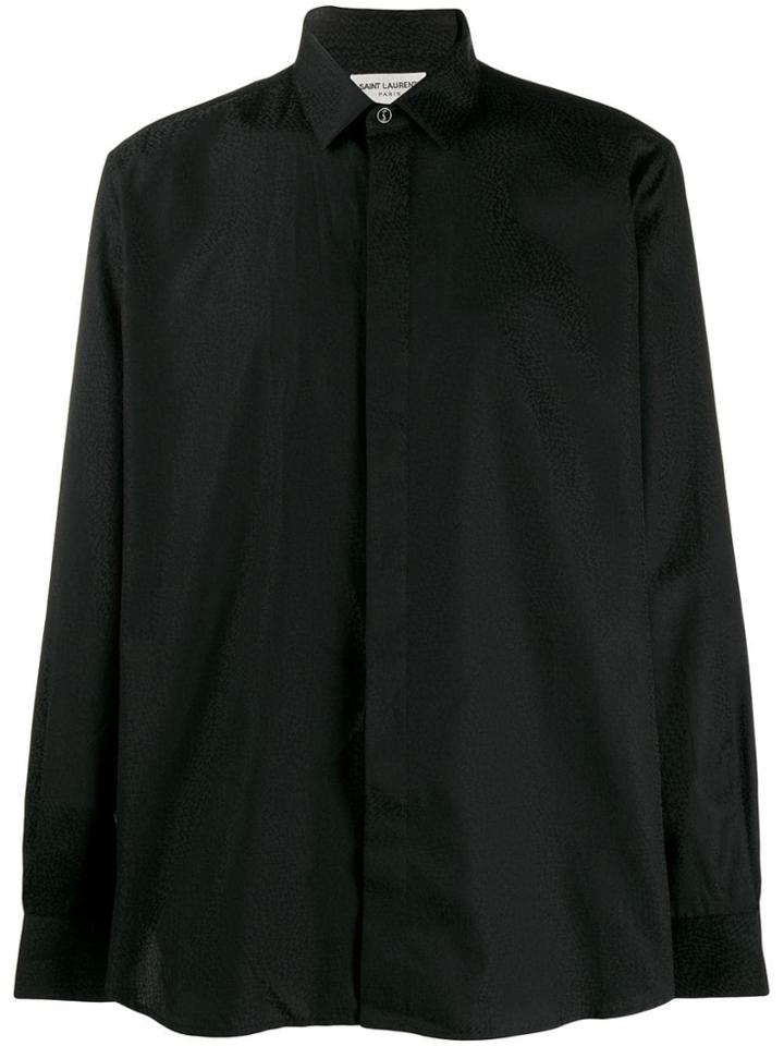 Saint Laurent Tone-on-tone Zigzag Shirt - Black