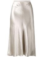 Vince Mid-length Skirt, Women's, Size: Large, Grey, Acetate