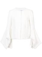 Oscar De La Renta Belle Sleeve Fringe-trim Jacket - White