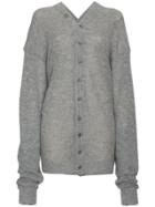 Y / Project Mohair Wool-blend Knitted Cardigan - Grey
