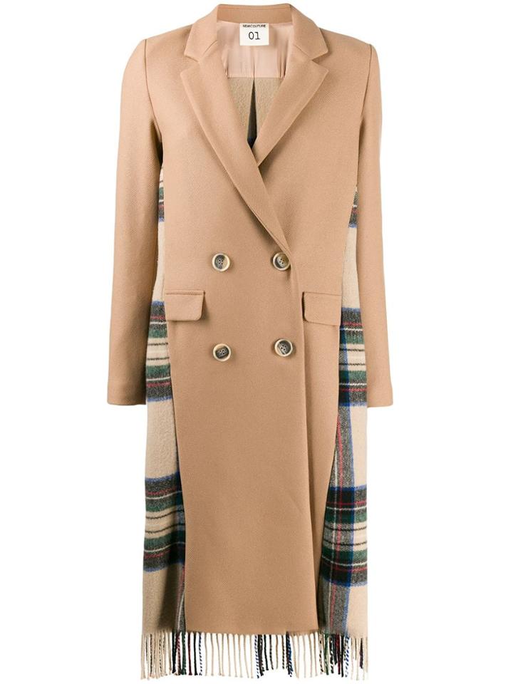 Semicouture Scarf Insert Midi Coat - B63-0