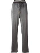 Cavalli Class Striped Waistband Track Pants, Women's, Size: 44, Grey, Polyamide/polyester/viscose