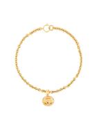 Chanel Vintage Round Cc Plate Necklace - Gold